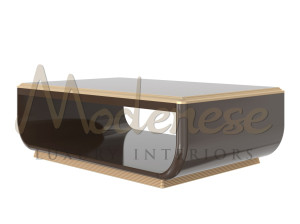 Деревянный прямоугольный журнальный столик