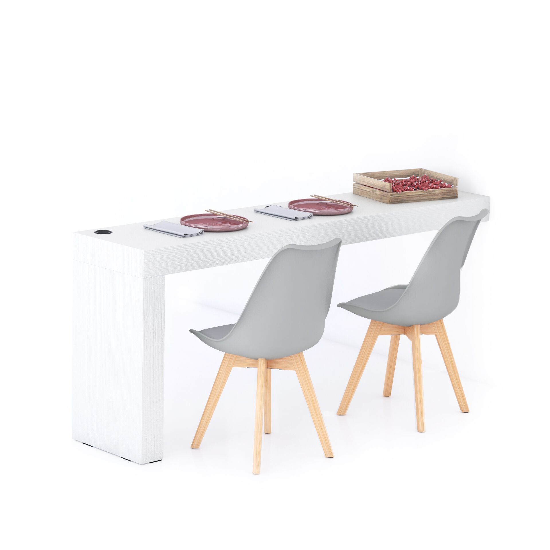 Меламинированный полуостровный настенный стол с беспроводным зарядным устройством Mobili Fiver Evolution ARCH-00078894 - Вид №25