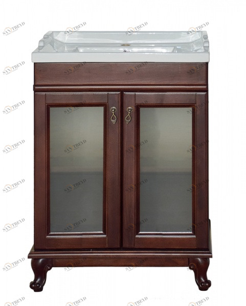 Тумба Дублин-60 прямая орех/стекло с раков. CL-4020 60 см Элис, Женева MISTY 2312214