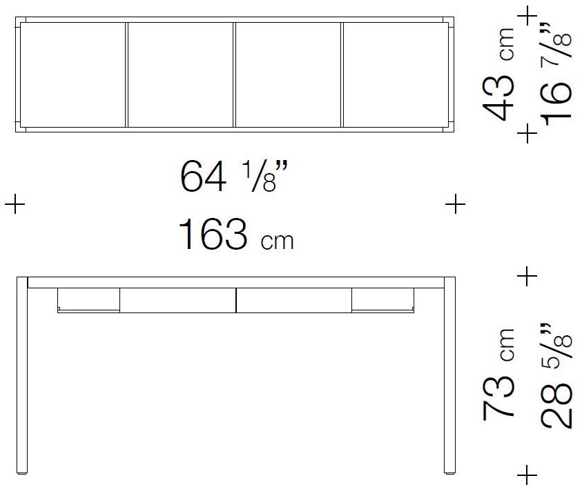 Garbarino Прямоугольная консоль из меламина Elementare 704 te  - Вид №1