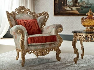 Modenese Gastone Мягкое деревянное кресло с подлокотниками Casanova