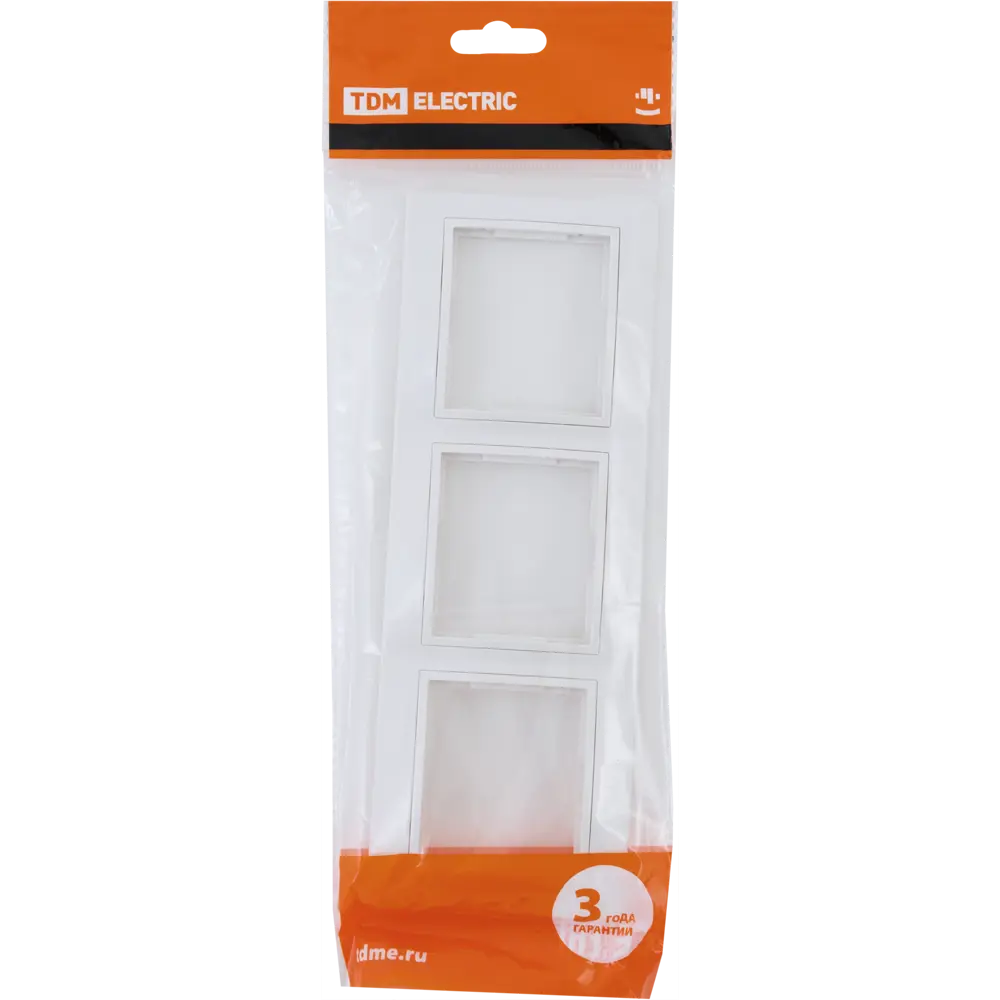 TDM ELECTRIC Рамка для розеток горизонтальная на 3 поста белая 85591182 Таймыр STLM-0064408 - Вид №4