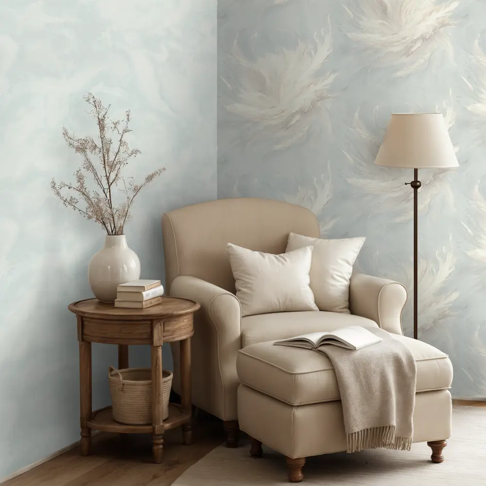 Обои флизелиновые Euro Decor Flora серые с цветочным рисунком 1.06 м 89437888 STLM-1580150 - Вид №4