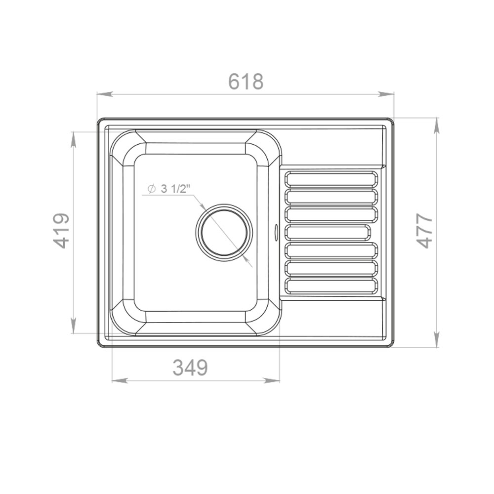 RQ89 топаз Мойка кухонная прямоугольная Raiber  - Вид №1