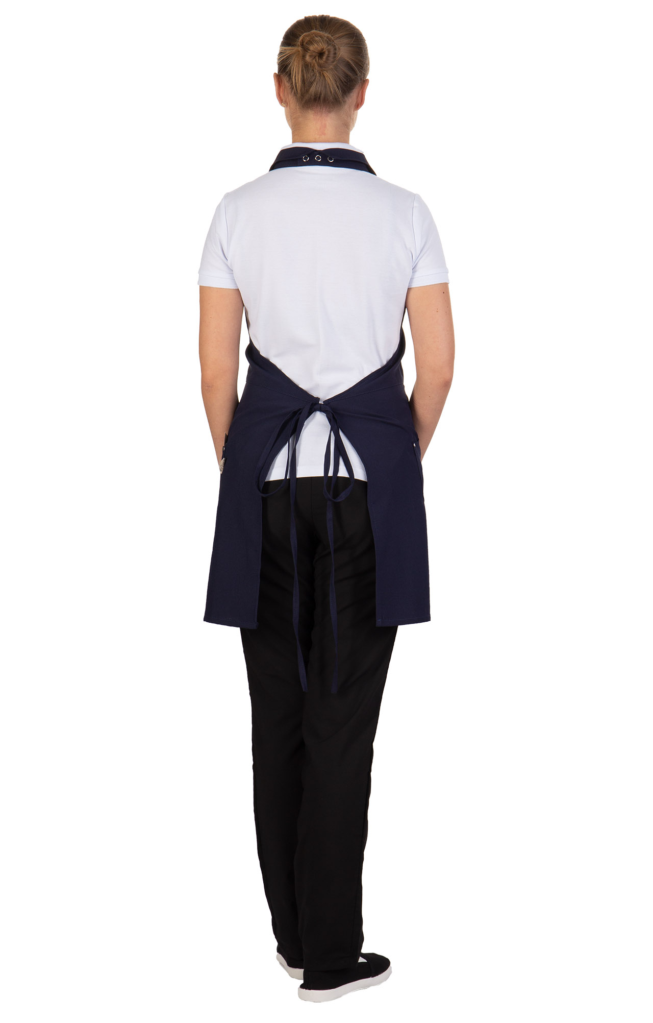 60721 Фартук с воротничком dark blue (темно-синий) DAKOTA  Одежда для горничных и уборщиц  размер  - Вид №5
