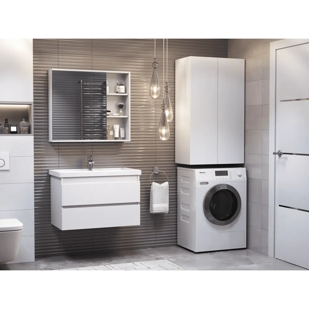 Шкаф напольный VIGO для стиральной машины с тремя полками 84005325 STLM-0046052 - Вид №8