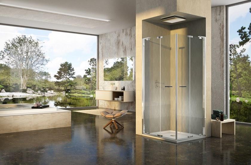 Duka Угловая душевая кабина с откидной дверцей Quadra – con profili verticali e orizzontali sun-id-1444854 - Вид №1