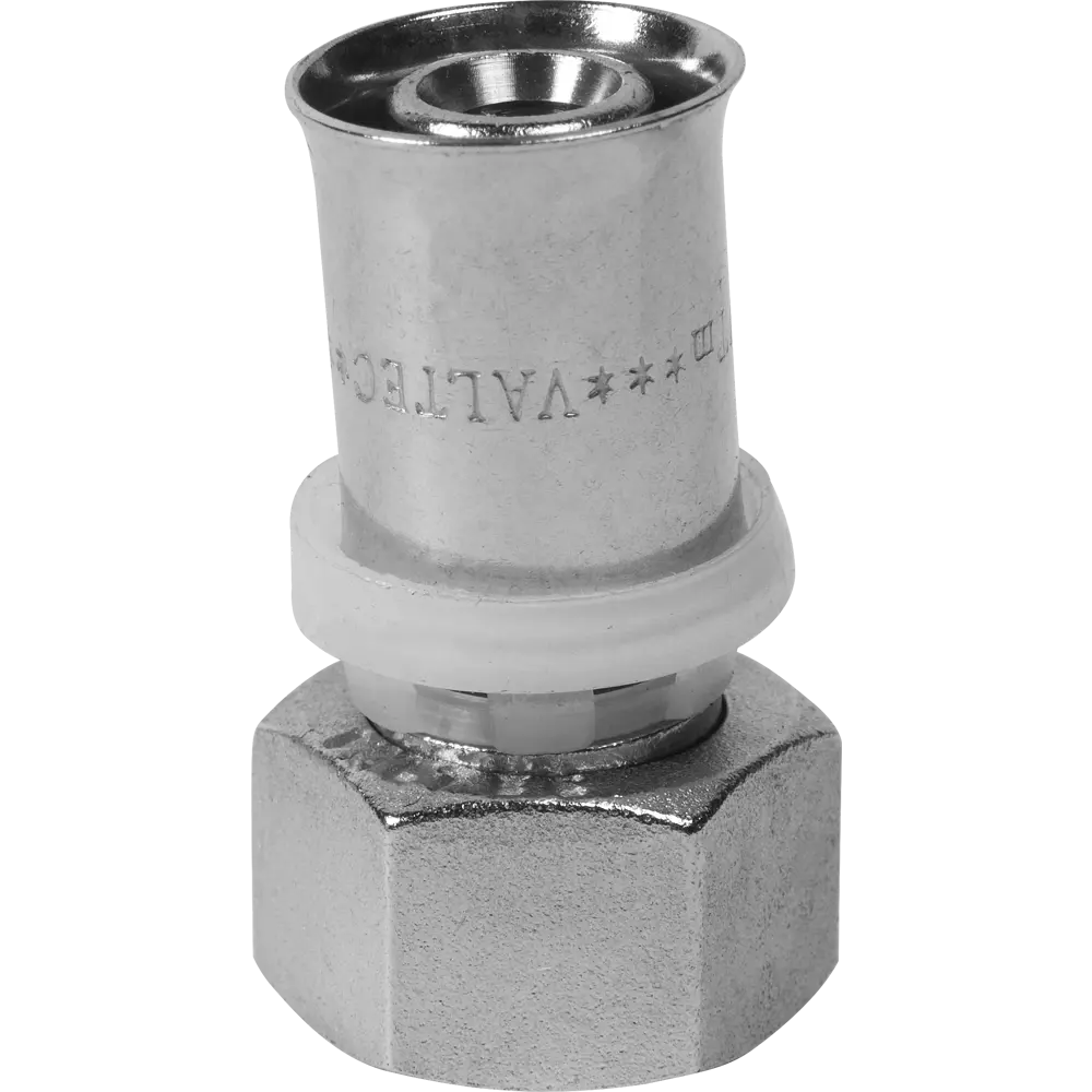 Муфта комбинированная Valtec 1/2"x16 мм ВР никелированная латунь VTM.222.N.001604 15474444 STLM-2131138  - Вид №1