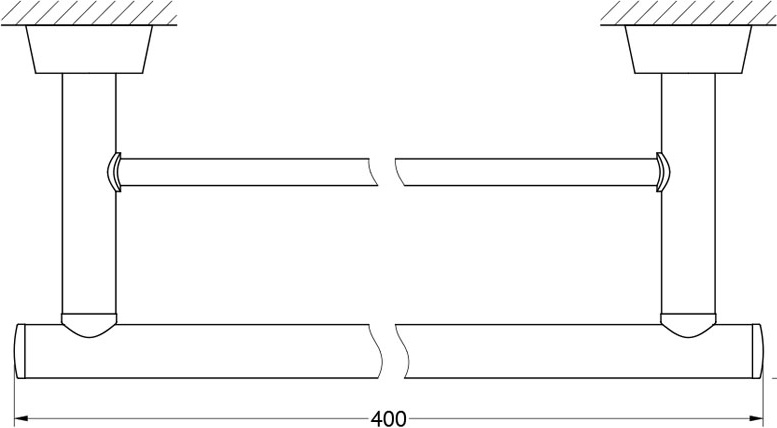 VIZ 035 Штанга для полотенца двойная 40 cm FBS Vizovice - Вид №1