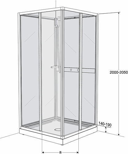 655081 Душевая кабина IFO Next NKH, NKH VS верхняя часть 800 x 800 - Вид №1