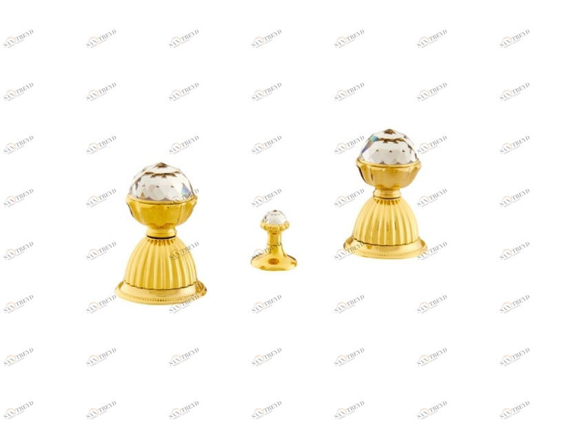 033222.000.00 Биде с тремя отверстиями и кристаллами сваровски Золото 24К Mestre Artica