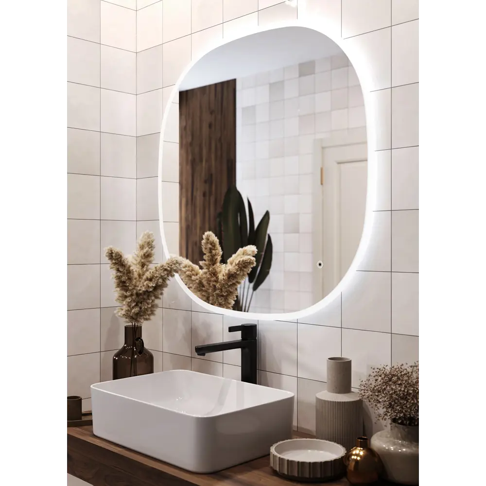 Зеркало OMEGA GLASS Фантом с LED-подсветкой 90 см 84986998 STLM-0057487 - Вид №9