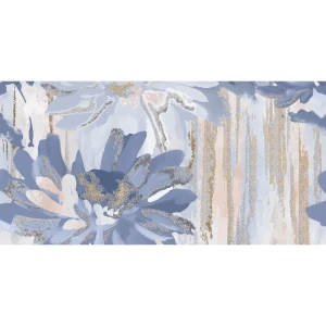 Декор настенный Нефрит-Керамика Артис Цветы 2 50x25 см матовый цвет голубой с рисунком