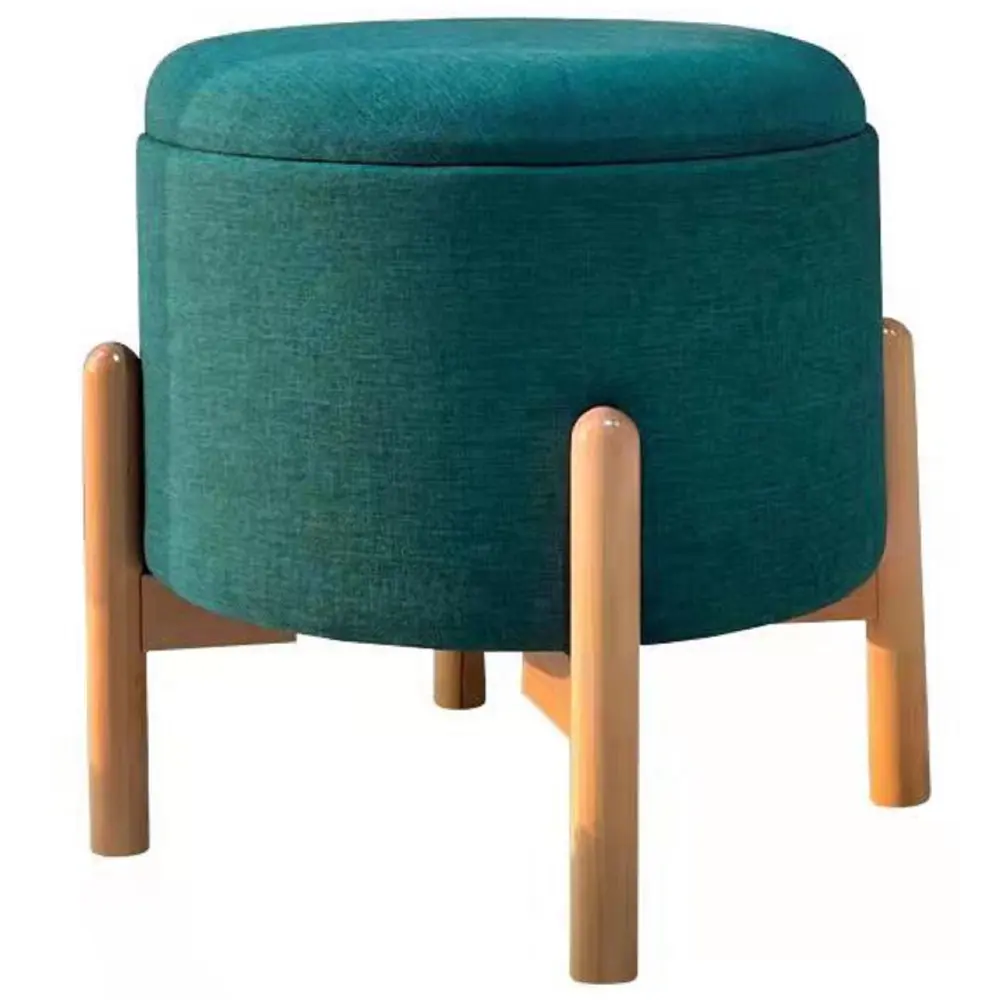 Пуф на деревянных ножках DMR1912 ø 42 см цвет зеленый Atmosphera STLM-2098971