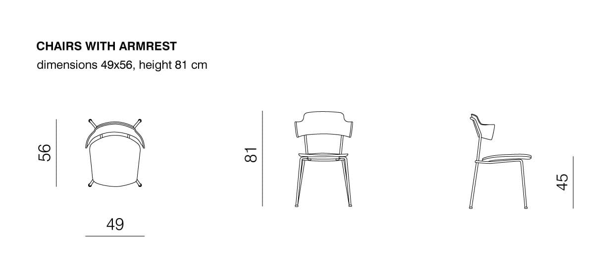 Стул с подлокотниками с открытой спинкой prostoria Strain ARCH-00022711 - Вид №4