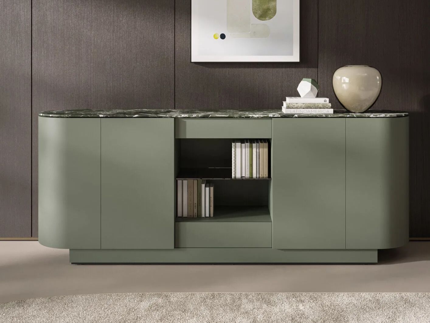 Лакированная мебель с распашными дверями и мраморным верхом PROF богиня ARCH-00107814