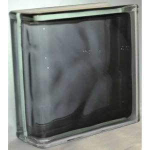 Стеклоблок Vitrablock Волна окрашенный внутри торцевой цвет черный