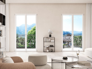 Алюминиевая створчатая дверь-окно