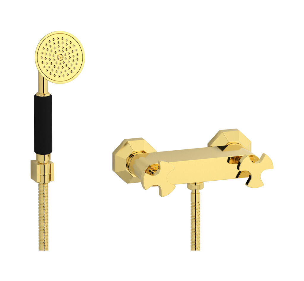 Встроенный смеситель для душа в комплекте с душевым гарнитуром. WE ARE IB bt350oo Gold Belmondo 