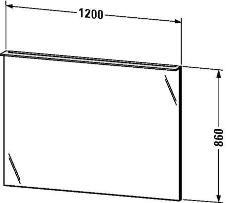 XL749604343 Зеркало с подсветкой X-Large #XL7496 1200 x 36/105 мм Базальт матовый, декор Duravit - Вид №1