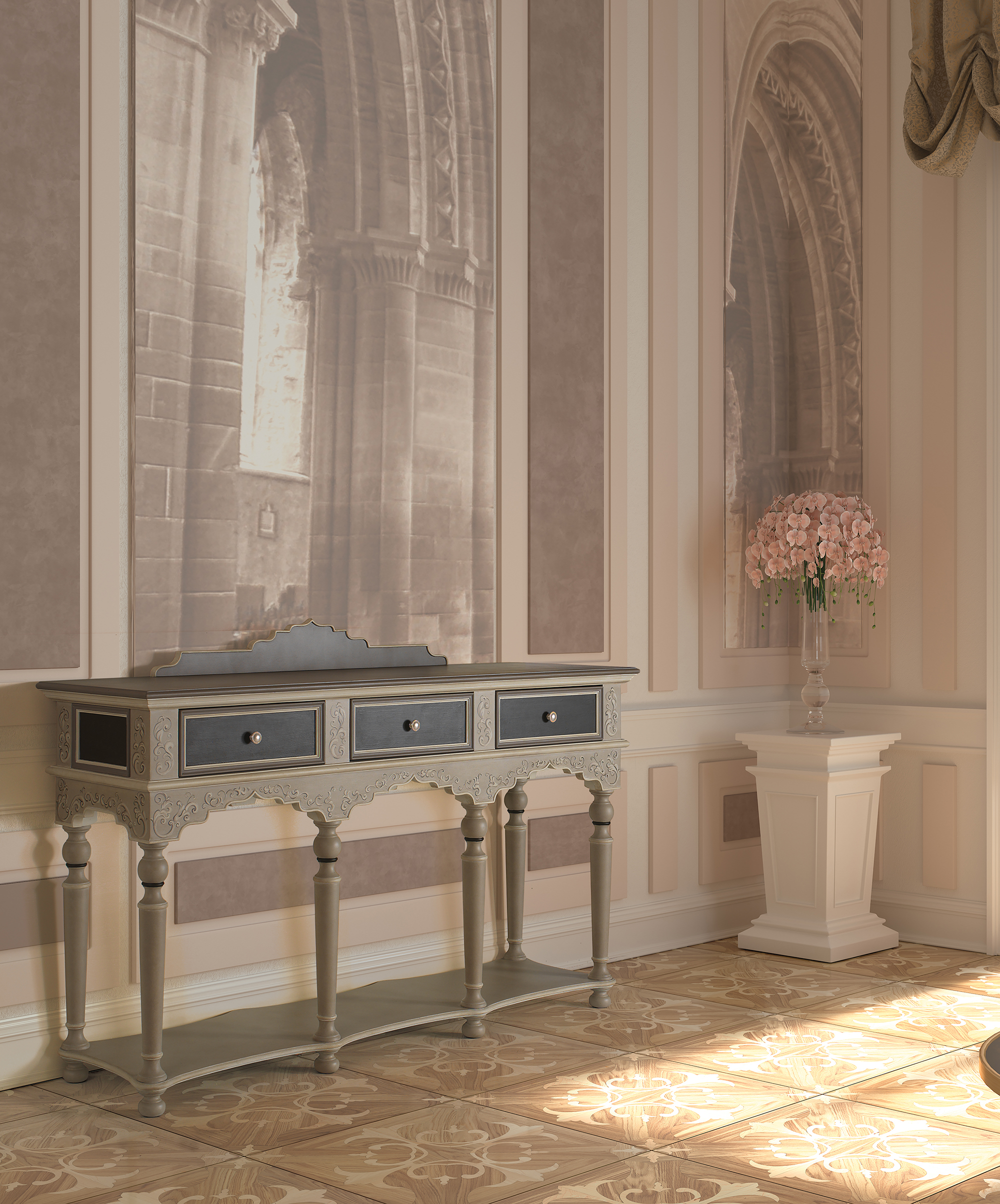 T1025 Tifernoit Консоль с точеными ножками Ingresso  - Вид №1