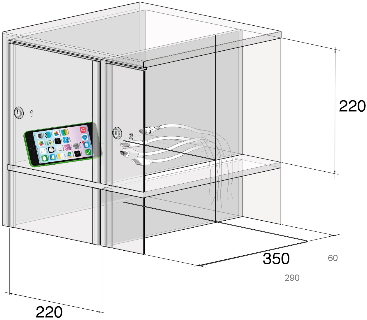 RAVASI Шкафчик для зарядки смартфона / планшета Armadietti sun-id-1392320 - Вид №7