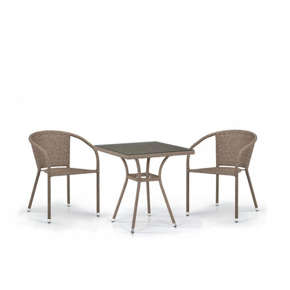 T282BNT/Y137C-W56 Light brown 2Pcs Комплект плетеной мебели Afina 