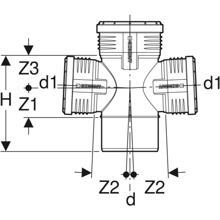 GEBERIT 390.665.14.1 Крестовина Geberit Silent-PP 87,5°  - Вид №3