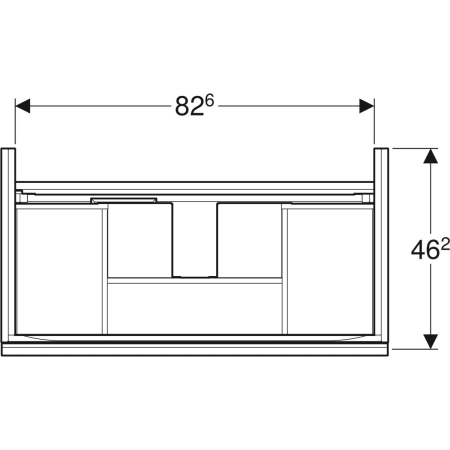 500.609.01.2 Шкафчик для раковины Geberit Acanto, с одним выдвижным ящиком, одним внутренним выдвижным ящиком и сифоном Geberit  - Вид №26