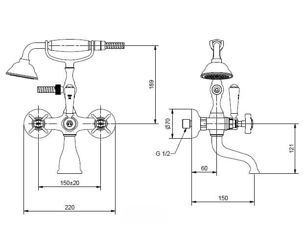 Набор для ванной из хромированной латуни Bugnatese PRINCETON ARCH-00134111 - Вид №2