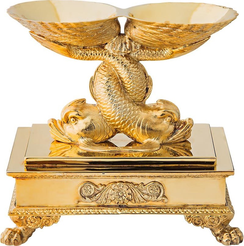 94213 Odiot Солонка двойная Odiot "Дельфин" (позолота) Серебро 925 