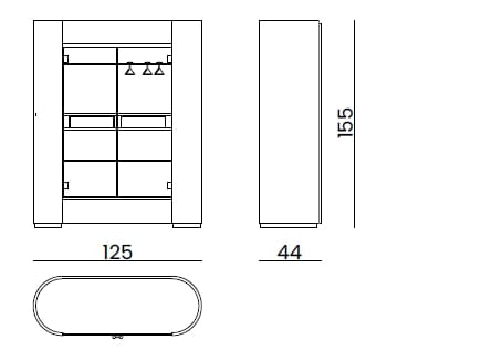 Деревянный и стеклянный барный шкаф Bizzotto Italia Atmosphera ARCH-00002867 - Вид №2