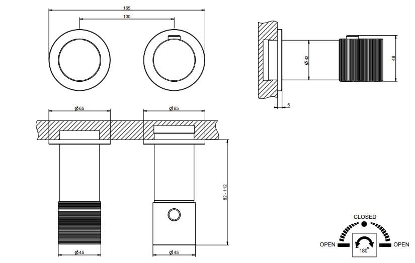 Хром латунь термостатический смеситель для душа Gessi Habito ARCH-00072174 - Вид №2