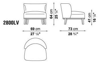 Maxalto Кресло с обивкой из ткани с подлокотниками Febo sun-id-1413258 - Вид №3