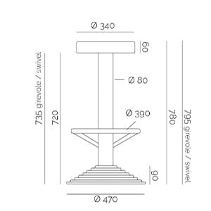 Чугунный стул с подставкой для ног PF Stile 102 ARCH-00077016 - Вид №1