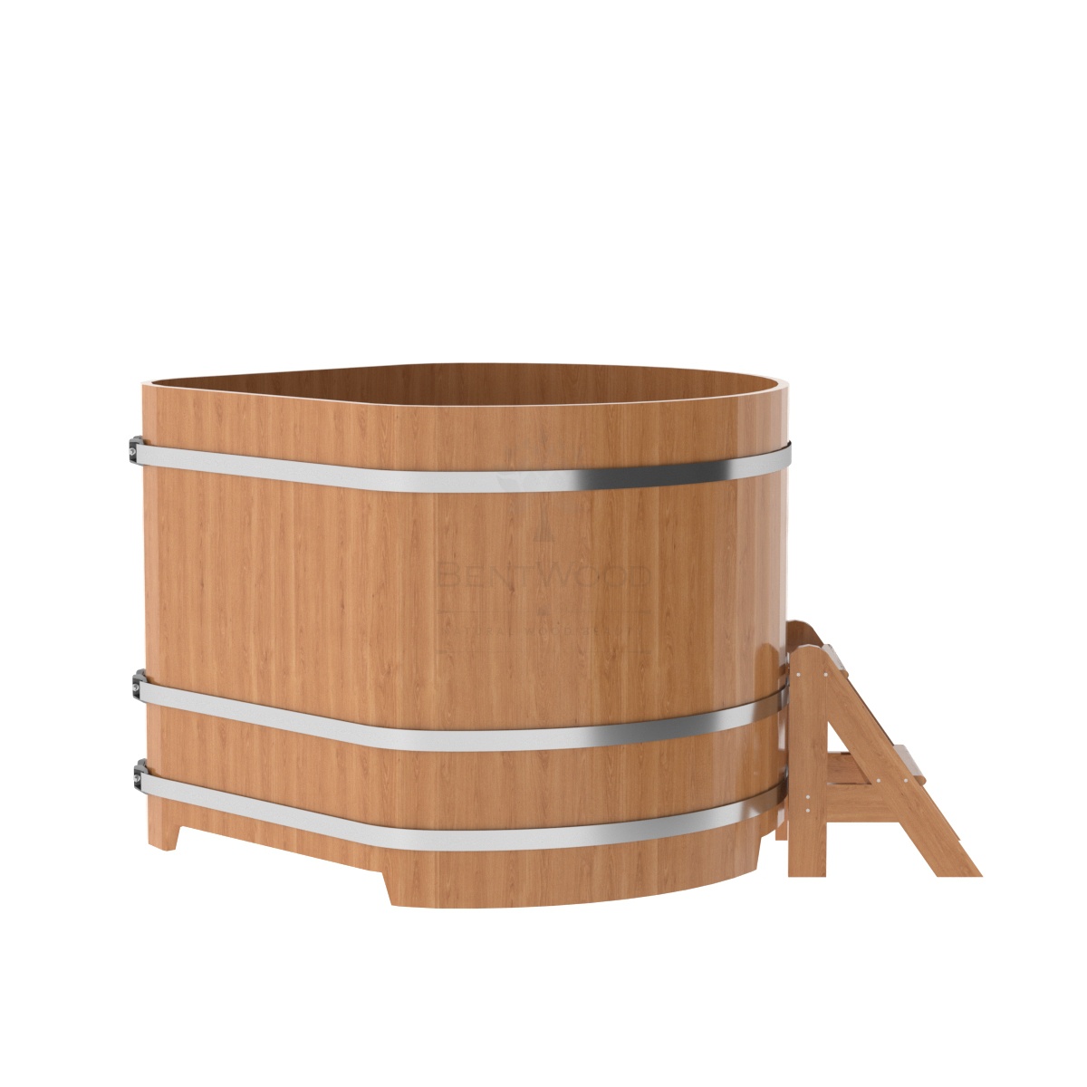 1364 Купель угловая из дуба 1,37х1,37х1,1 натуральная Alyarus  - Вид №2