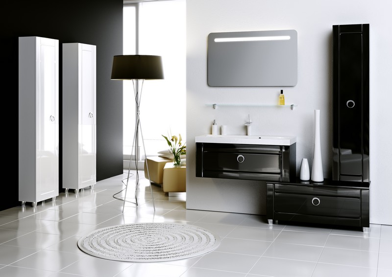 Инфинити Тумба напольная с ящиком, цвет черный Inf.03.08/BLK AQWELLA Infinity sun-id-277930 - Вид №2