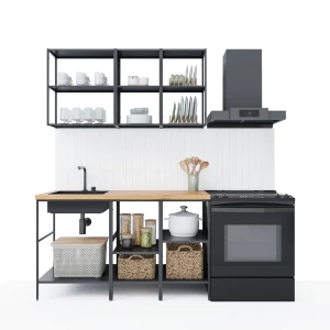 Кухонный гарнитур 140x60 см Вельга цвет черный