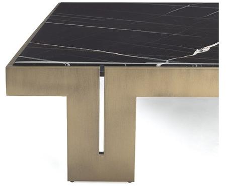 Gianfranco Ferré Home Низкий квадратный журнальный столик из мрамора и металла sahara noir District vii sun-id-1386026 - Вид №2