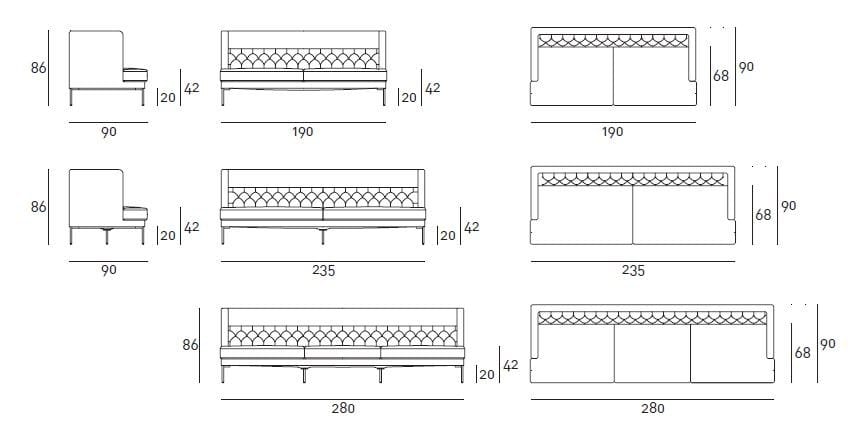 Капитонный диван Living Divani Lipp ARCH-00023511 - Вид №9