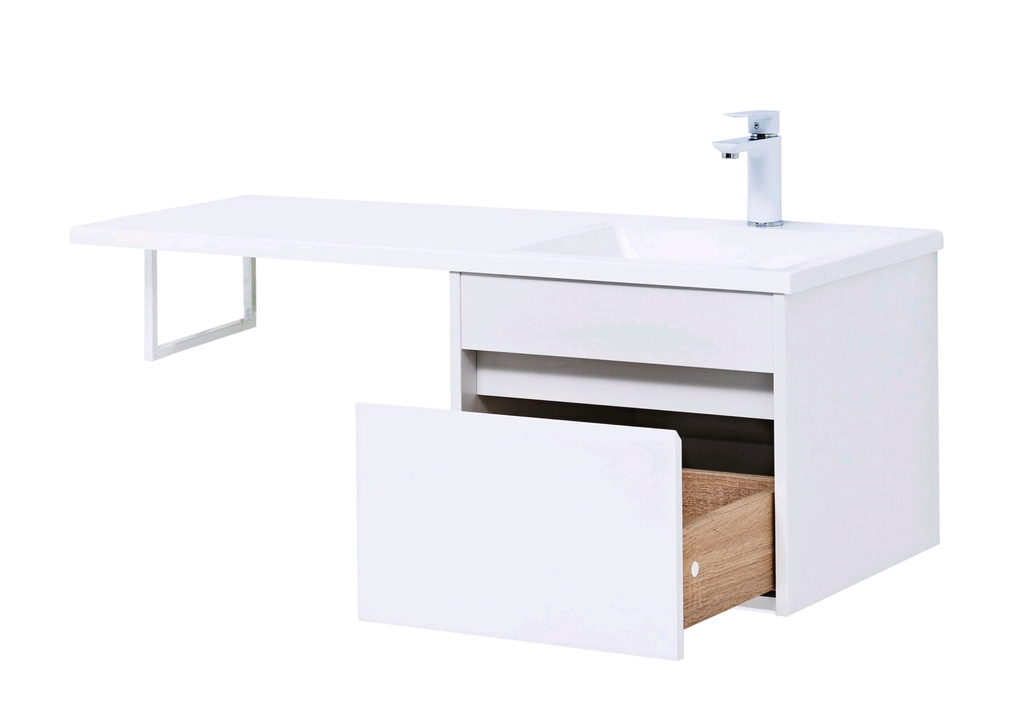 Тумба с раковиной Aquanet Токио 110 R белый (подвесная, 1 ящик) 0023691500235498 - Вид №6