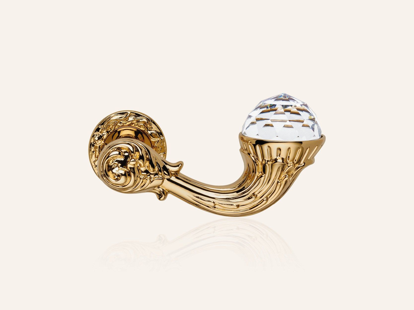 Латунная ручка в стиле Людовика XIV с кристаллами Swarovski® на пластине LINEA CALI' Brilliant Crystal ARCH-00010395 - Вид №7