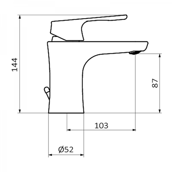 35511350 BASIC Chrome Magnum Умывальник смеситель Хром GRB MIXERS E-PLUS - Вид №1