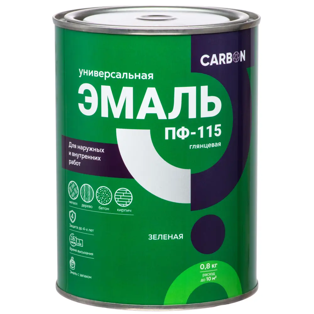 Эмаль ПФ-115 Carbon глянцевая цвет зеленый 0.8 кг 82739750 STLM-2000859  - Вид №1