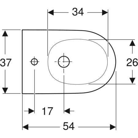 500.690.01.1 Подвесное биде Geberit ONE закрытой формы Geberit  - Вид №2