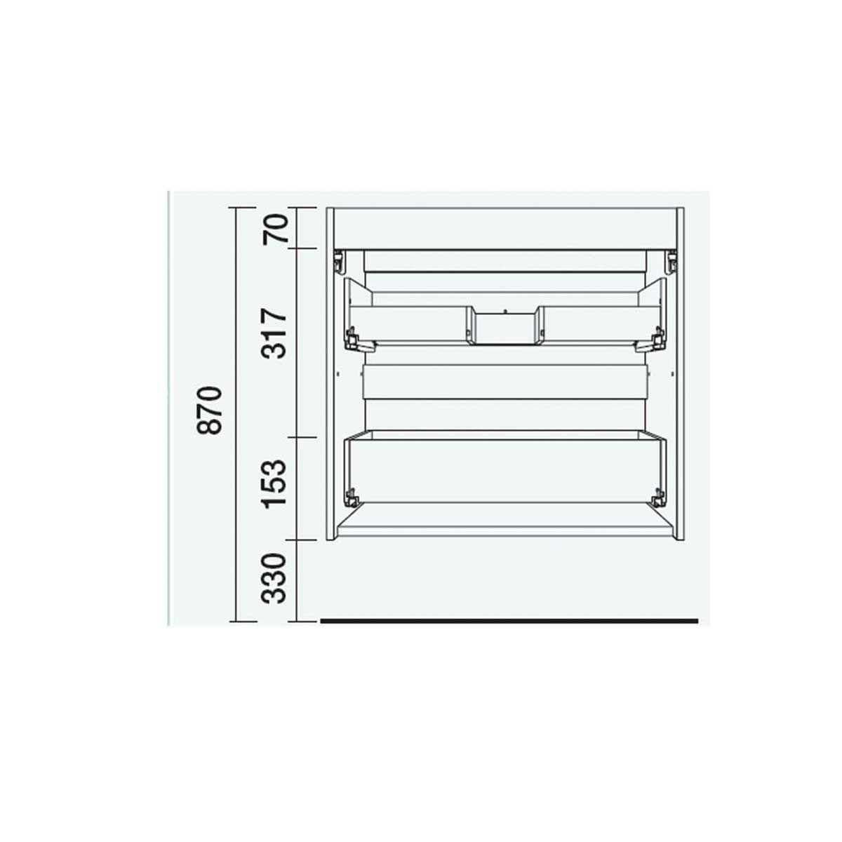 23309 SALGAR Мебель для умывальника FUSSION LINE 1000 2 ящика NATURAL 997 x 540 x 450 мм Естественный - Вид №4