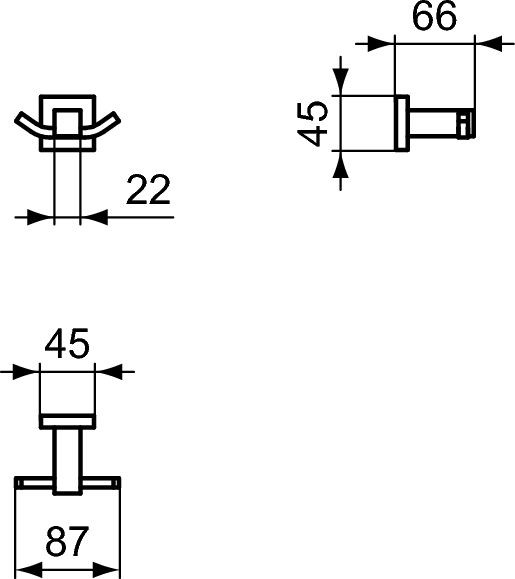 E2193AA Двойной крючок для одежды, с крепежом Ideal Standard IOM SQUARE  - Вид №5