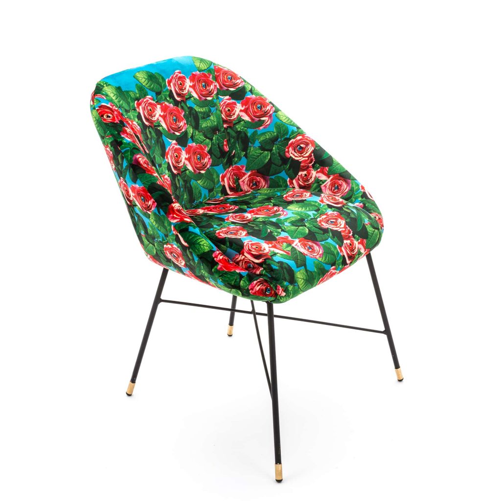 Стул мягкий с металлическими ножками 50х60 см зеленый Roses SELETTI  00-3883208 Зеленый;красный;черный  - Вид №1