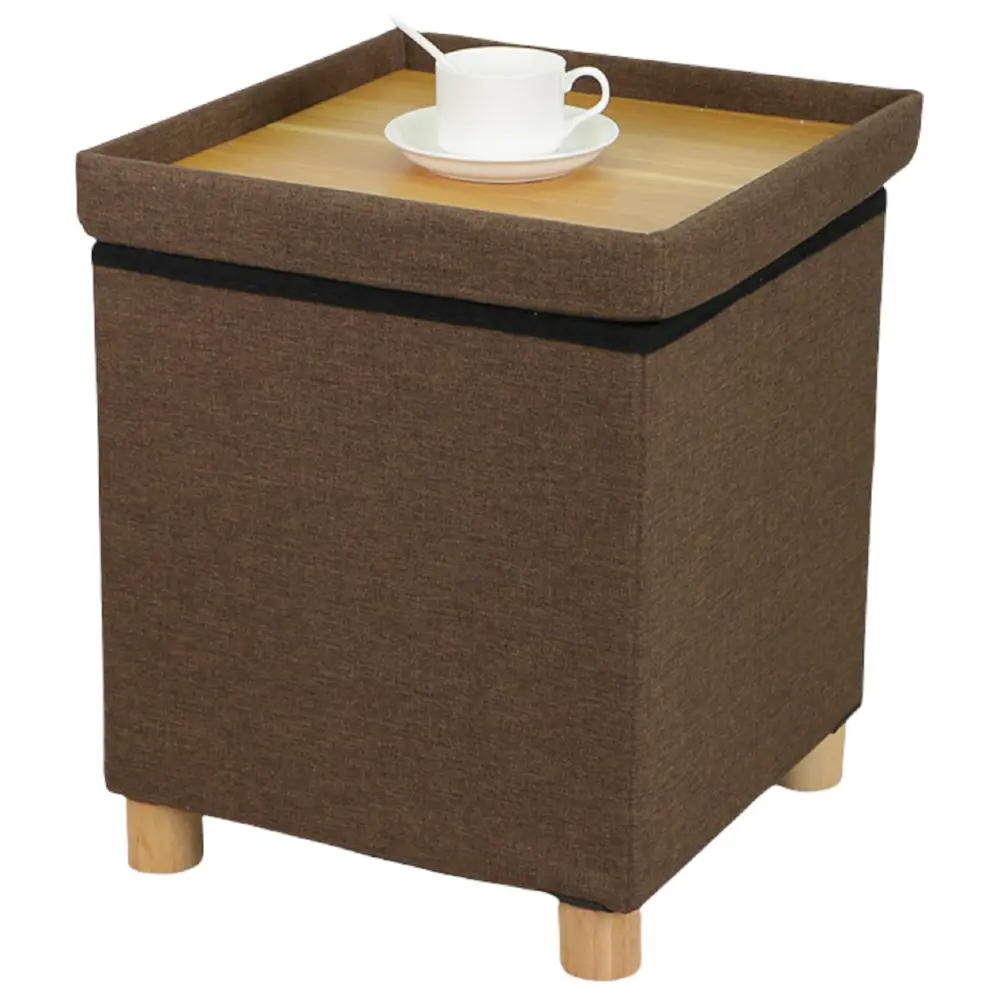 Пуф складной 38x38x43 см цвет коричневый DREAM RIVER STLM-2068682 - Вид №3