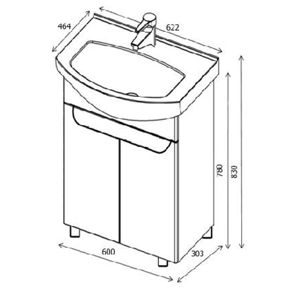 Тумба Santreyd «Руан 60» для раковины в ванную комнату 82222691 STLM-0022280 - Вид №4